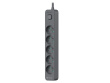 Tracer Power Line+ 3m Graphite surge protector power strip (5 sockets)
