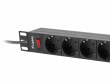 Lanberg Rack PDU 1U 9xSchuko PDU-09F-0300-BK 16A 9xSchuko 3m black