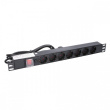 Extralink Power strip 19-inches 1U, 7 sockets, with switch 2m