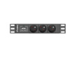 Lanberg Surge protector Rack PDU 10 inch 1U 3x 230V PL 2m 10A black C14