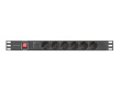 Lanberg PDU rack power strip 19 inch 1U 16A 5xschuko 2m black