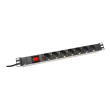 Aluminum outlet strip with switch | DN-95402 | Sockets quantity 7 DN-95402
