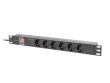 Lanberg PDU rack power strip 19 inch 1U 16A 6x230V schuko 2m black