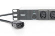 Digitus aluminum outlet strip, 10 outlets, 2 m supply IEC C14 plug