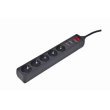 Surge Protector SPG5-C-5/ 1.5 m/ 5 Sockets/ Black SPG5-C-5