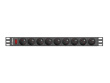 Lanberg Rack power strip PDU 19 inch 1U 16A 9X 230V PL 3m black