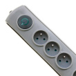 Qoltec Surge protector Quick Switch 4socket 2,5m gray