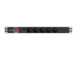 Lanberg PDU rack power strip 19 inch 1U 16A 5x230V 2m black C14