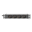 10” Socket Strip with Aluminum Profile, 4-way safety sockets | DN-95418 DN-95418