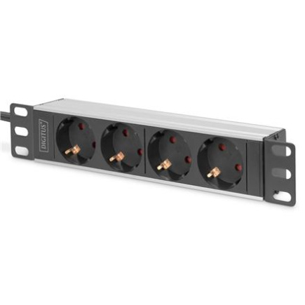 10” Socket Strip with Aluminum Profile, 4-way safety sockets | DN-95418 DN-95418