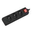 Lanberg Cable Power Strip, 3X French Outlets with Switch, Quality-Grade Copper, 1.5 m | PS1-03E-0150-BK