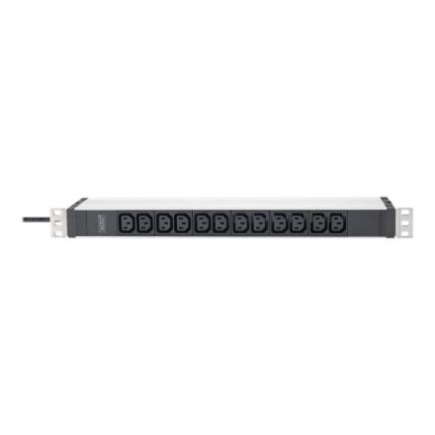 DIGITUS Socket strip with aluminum profile, 12-way, 2 m cable safety plug DN-95426