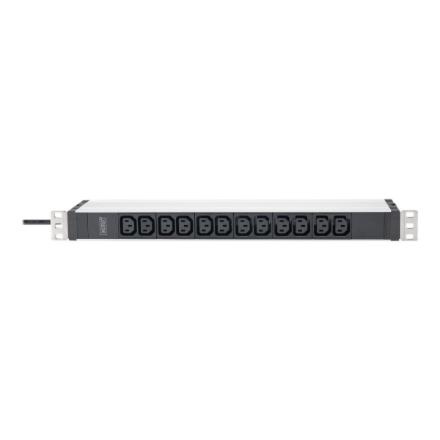 DIGITUS Socket strip with aluminum profile, 12-way, 2 m cable safety plug DN-95426