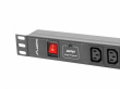 Lanberg Rack PDU 1U 8x PDU-08I-0200-C20-BK IEC C13 2m Black C20