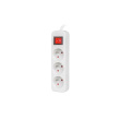 Lanberg Cable Power Strip 3M 3X French Outlets with Switch, Quality-Grade Copper | PS1-03E-0300-W