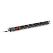 Aluminum outlet strip with switch | DN-95402 | Sockets quantity 7 DN-95402