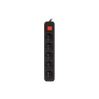Lanberg Cable Power Strip 3M 5X French Outlets with Switch, Quality-Grade Copper | PS1-05E-0300-BK