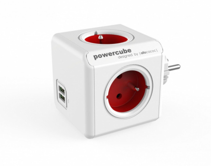 Allocacoc PowerCube Original USB 2202 Red Allocacoc PowerCube Original USB 2202 Red