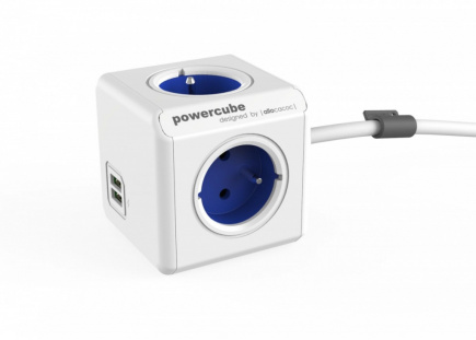 Allocacoc PowerCube USB Extended 1,5m 2402 Blue Allocacoc PowerCube USB Extended 1,5m 2402 Blue