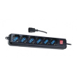 Techly UPS power strip with 6 sockets, 1,5m Black