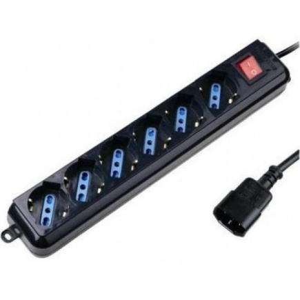 Techly UPS power strip with 6 sockets, 1,5m Must