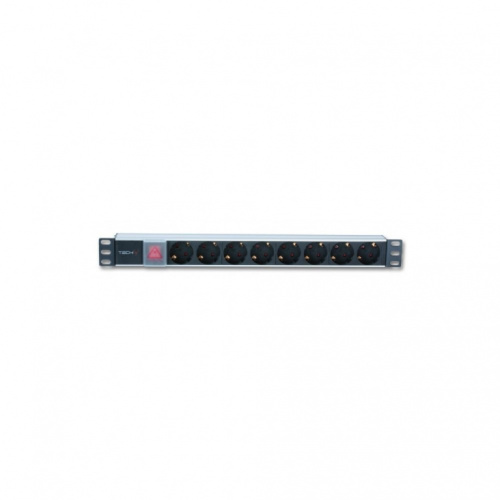 Techly Rack 19 inches 1U 250V/16A, 8xSCHUKO, 3m