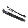Qoltec Power strip for RACK 19cali | circuit breaker | 1U | 10A | PDU 8xIEC C13 | 2m