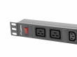 Lanberg Rack PDU 1U PDU-02I1908I-0200-C20-BK 16A 2X C19 8X IEC C13 Black C20