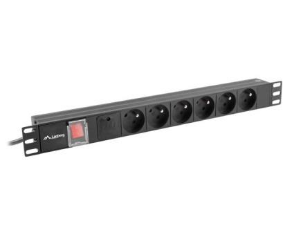 Lanberg Power strip PDU rack 19 inch 1U 16A 6X 230V PL 2m Must