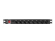 Lanberg Power strip Rack PDU 19 1U 16A 8X schuko 2M Black