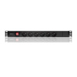 Qoltec Power strip for RACK 1U 16A, PDU, 6xFRENCH, 2m