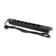 Qoltec Power strip for RACK 1U 16A, PDU, 6xFRENCH, 2m