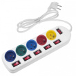 Maclean Power strip 5 socket with switches MCE204M/W
