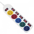 Maclean Power strip 5 socket with switches MCE204M/W