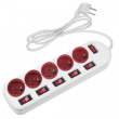 Maclean Power strip 5 socket with switches MCE204 R/