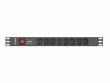 Lanberg Rack PDU 1U 8x PDU-08I-0200-C20-BK IEC C13 2m Black C20