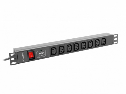 Lanberg Rack PDU 1U 8x PDU-08I-0200-C20-BK IEC C13 2m Must C20