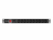 Lanberg Surge protector Rack PDU 19 inch 1U 10A 10X IEC C13 2m C14 Черный