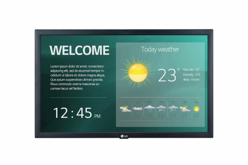 LG 22SM3G-B Digital signage display 54.6 cm (21.5') IPS Wi-Fi 250 cd/m² Full HD Black Built-in processor 16/7