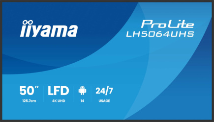 iiyama LH7564UHS-B1AG Signage Display Digital signage flat panel 190.5 cm (75