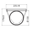 Õhupuhastaja ühendustoru kandiliselt 220x90 mm ümarale 150 mm Faber