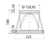 Faber üleminek kandiliselt 220 x 90 mm ümarale 150 mm torule
