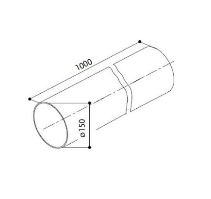 Õhupuhastaja ümmargune ühendustoru 150 mm 100 cm Faber