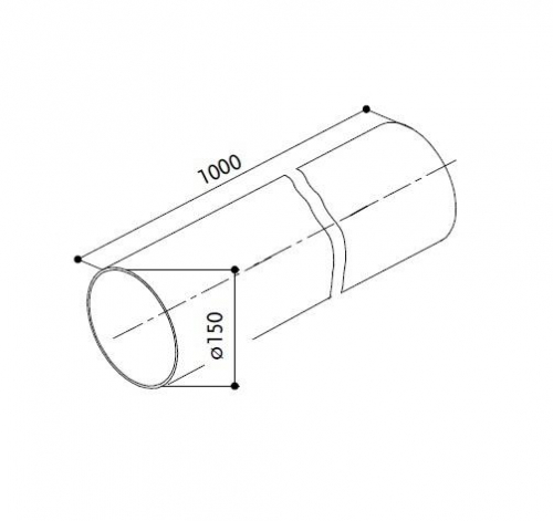 Õhupuhastaja ümmargune ühendustoru 150 mm 100 cm Faber