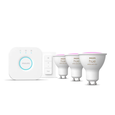 Philips Hue Starter Kit, Smart Spotlights, Dimmer Switch, GU10 3 tk - Nutivalgusti komplekt / 929003666510