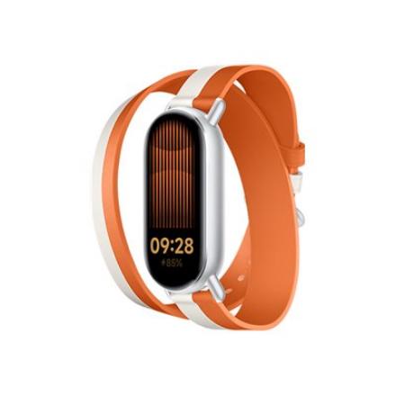 Xiaomi Dual-tone Leather Strap | 140–180mm | White and Orange | Calf Leather, PU (inside)