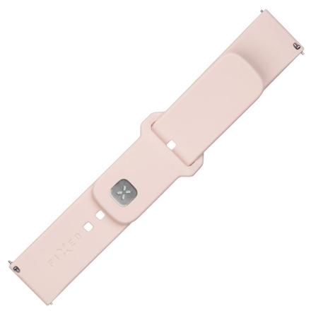 Fixed | Sporty Strap Set with Quick Release 20mm for Smartwatch | 160-235 mm | Pink | Silicone