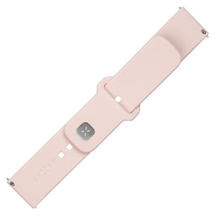 Fixed | Sporty Strap Set with Quick Release 22mm for Smartwatch | 160-235 mm | Pink | Silicone