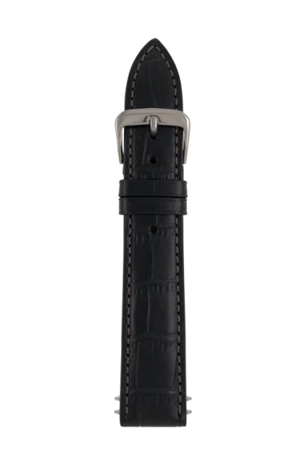 Zeppelin leather strap black, 20 mm