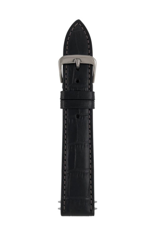 Zeppelin leather strap black, 20 mm